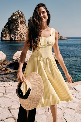 Maeve Sleeveless Cotton Square-Neck Romper