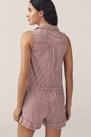 Pilcro Sleeveless Denim Drawstring Romper