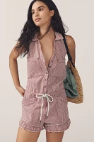 Pilcro Sleeveless Denim Drawstring Romper