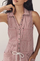 Pilcro Sleeveless Denim Drawstring Romper