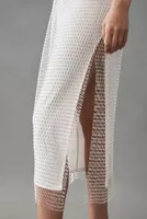 Essentiel Antwerp Diddy Rhinestone-Embellished Mesh Side-Slit Skirt