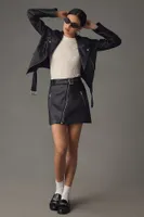 Paige Lexi Leather Mini Skirt