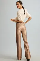 Paige Leenah Metallic High-Rise Wide-Leg Jeans