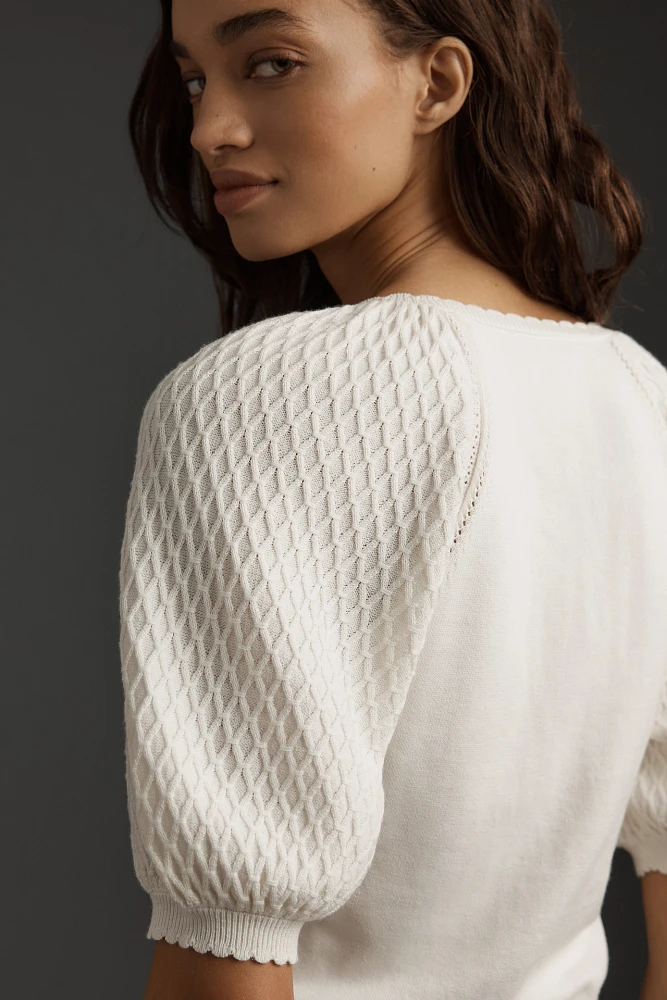 PAIGE Luz Short-Sleeve Sweater