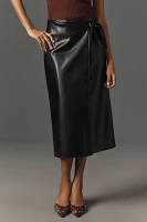 PAIGE Ogden Faux-Leather Midi Skirt