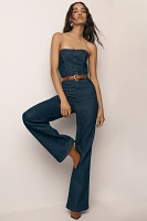 PAIGE Sansa Strapless Denim Jumpsuit