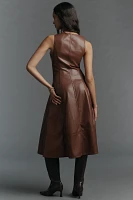 PAIGE Fiorella Faux-Leather Midi Dress