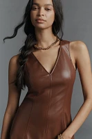 PAIGE Fiorella Faux-Leather Midi Dress