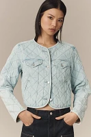 PAIGE Jayla Cropped Quilted Denim Jacket