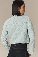 PAIGE Jayla Cropped Quilted Denim Jacket