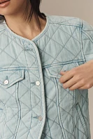 PAIGE Jayla Cropped Quilted Denim Jacket