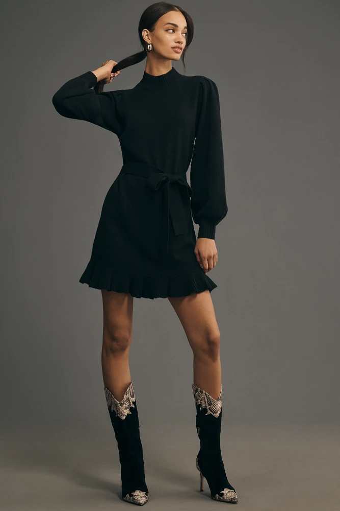 PAIGE Julita Long-Sleeve Sweater Mini Dress