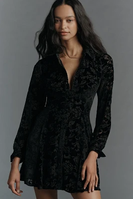 PAIGE Desano Velvet Shirt Dress