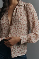 PAIGE Gardener Silk Buttondown Blouse