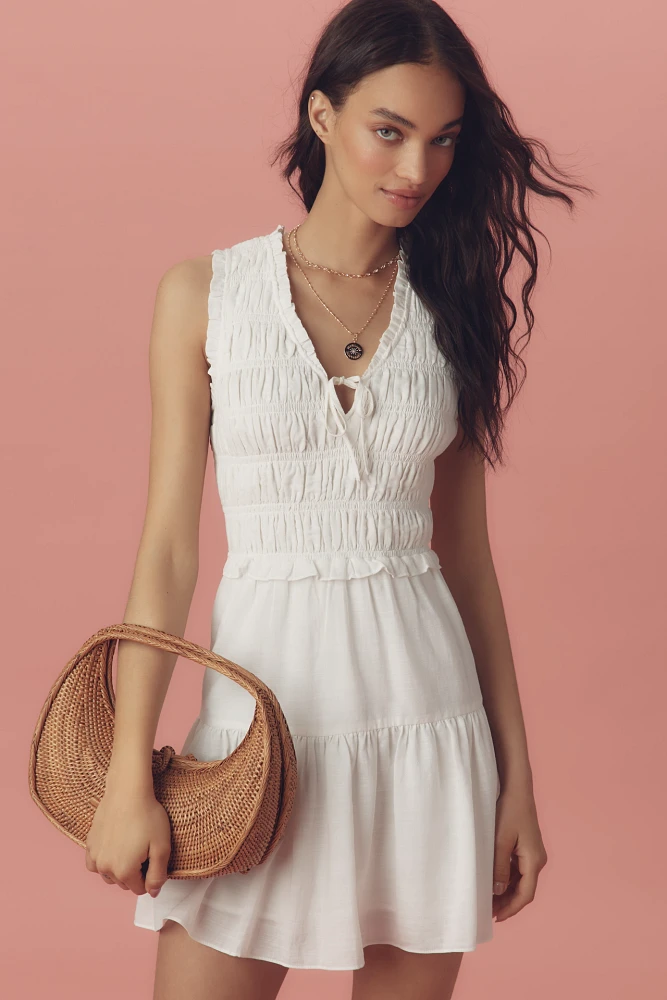 PAIGE Fraise Sleeveless V-Neck Mini Dress