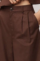 PAIGE Negroni Linen Blend High-Rise Cropped Wide-Leg Pants