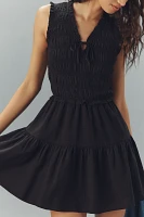 PAIGE Fraise Sleeveless Smocked Mini Dress