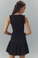 PAIGE Fraise Sleeveless Smocked Mini Dress
