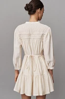 PAIGE Fiume Linen Blend Tiered Mini Dress