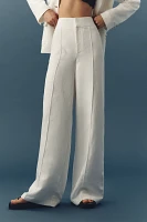 PAIGE Greyson Linen Blend High-Rise Wide-Leg Pants