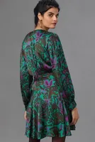 Velvet by Graham & Spencer Long-Sleeve Printed Wrap Mini Dress