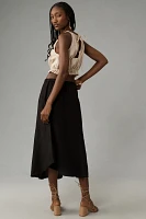 Velvet by Graham & Spencer Nemy Linen Midi Skirt