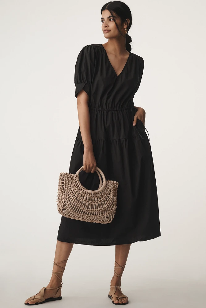 Velvet by Graham & Spencer Lianna Puff-Sleeve Midi Dress