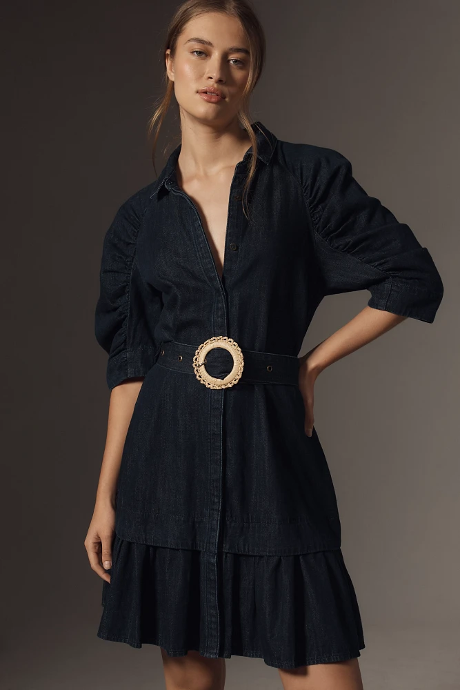 Sam Edelman Ferry Belted Tiered Shirt Dress