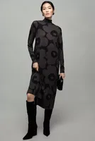 Marimekko Cavea Unikko Jersey Turtleneck Midi Dress