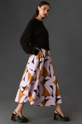 Marimekko Koheesio Pilari Cotton Midi Skirt