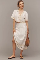 Rails Cataluna Short-Sleeve Embroidered Cropped Top