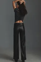 MOTHER The Rambler Zip Ankle Faux Leather Pants