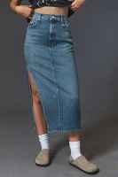 MOTHER The Split Second Denim Midi Skirt