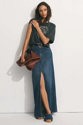 MOTHER The Bombshell Denim Maxi Skirt