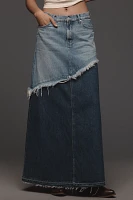 MOTHER The Dual Ditcher Denim Maxi Skirt