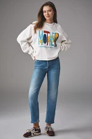 MOTHER The Boost Cropped Crew Neck Sweatshirt