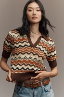 MOTHER The Short-Sleeve Knit Polo Top
