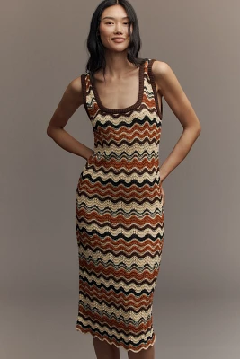 MOTHER The Square-Neck Sleeveless Knit Midi Dress