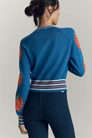 MOTHER The Crop Rib Crew-Neck Cardigan Sweater