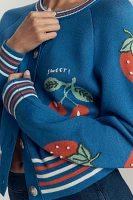 MOTHER The Crop Rib Crew-Neck Cardigan Sweater