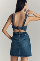 MOTHER The Over It Denim Mini Dress