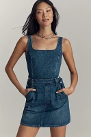 MOTHER The Over It Denim Mini Dress