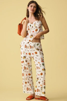 Lisa Says Gah Nora Cotton-Linen Pull-On Pants