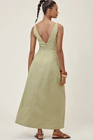 Lisa Says Gah Marissa Linen-Cotton Sleeveless Midi Dress