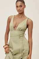 Lisa Says Gah Marissa Linen-Cotton Sleeveless Midi Dress