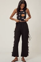 Lisa Says Gah Evelyn Linen-Blend Tie Pants