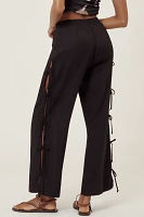 Lisa Says Gah Evelyn Linen-Blend Tie Pants