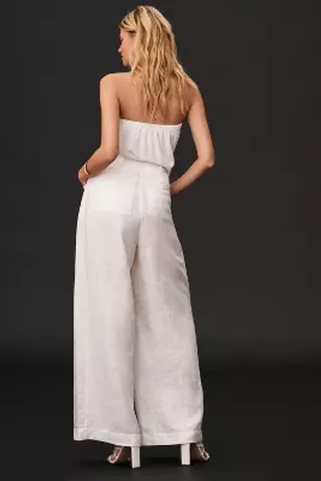 Porridge Sheer Wide-Leg Trousers