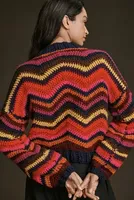 Farm Rio Crochet High-Neck Sweater