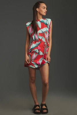 Farm Rio Summer Foliage Mini T-Shirt Dress